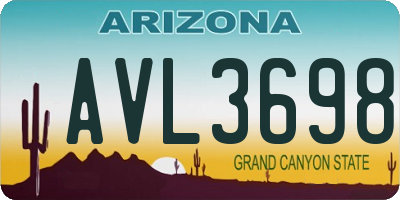 AZ license plate AVL3698
