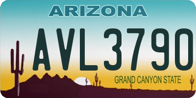 AZ license plate AVL3790
