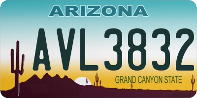 AZ license plate AVL3832