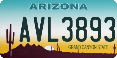 AZ license plate AVL3893