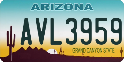 AZ license plate AVL3959