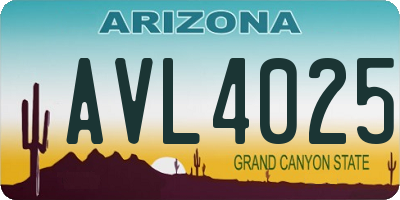 AZ license plate AVL4025