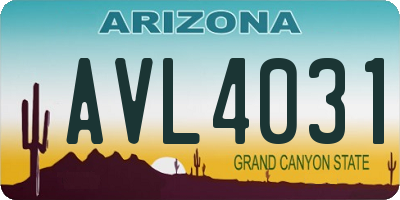 AZ license plate AVL4031
