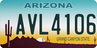 AZ license plate AVL4106