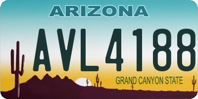 AZ license plate AVL4188