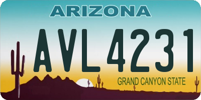 AZ license plate AVL4231
