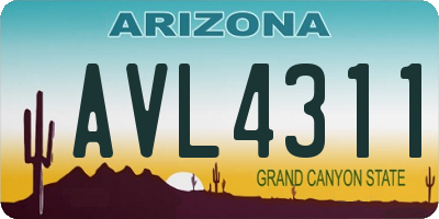 AZ license plate AVL4311