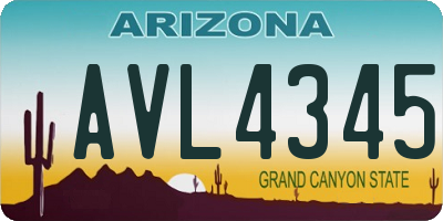 AZ license plate AVL4345