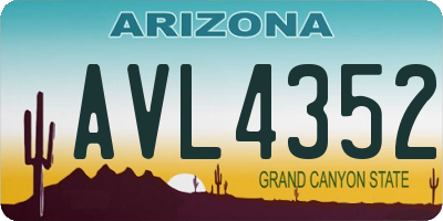 AZ license plate AVL4352