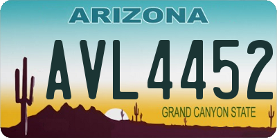 AZ license plate AVL4452