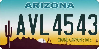 AZ license plate AVL4543