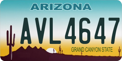 AZ license plate AVL4647
