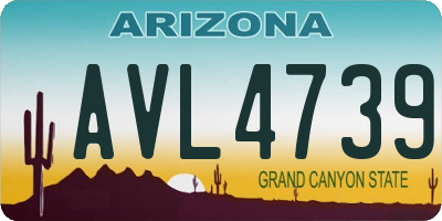 AZ license plate AVL4739