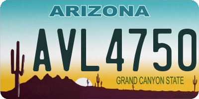 AZ license plate AVL4750