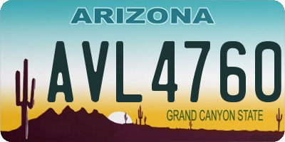 AZ license plate AVL4760
