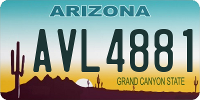AZ license plate AVL4881