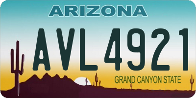 AZ license plate AVL4921