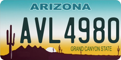 AZ license plate AVL4980