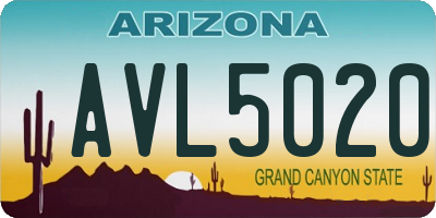 AZ license plate AVL5020