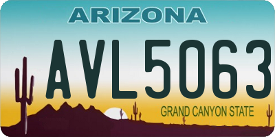 AZ license plate AVL5063
