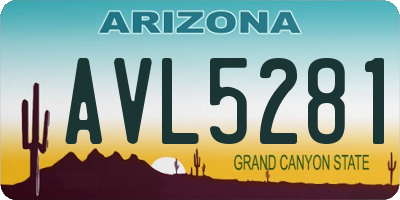 AZ license plate AVL5281