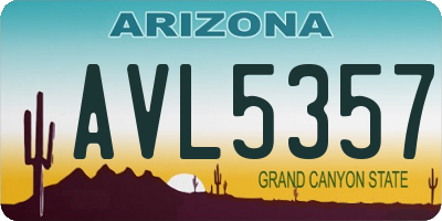 AZ license plate AVL5357