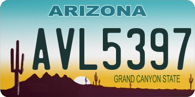 AZ license plate AVL5397