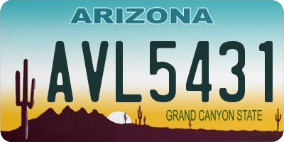 AZ license plate AVL5431