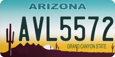 AZ license plate AVL5572