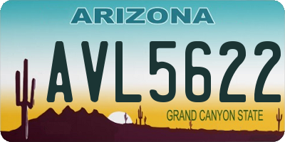 AZ license plate AVL5622