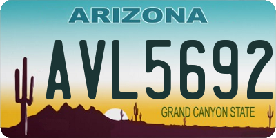 AZ license plate AVL5692