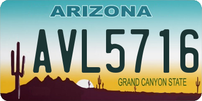 AZ license plate AVL5716