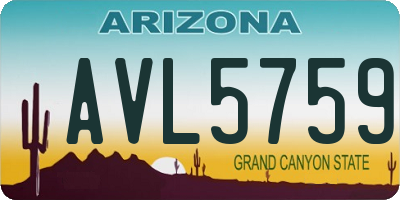 AZ license plate AVL5759