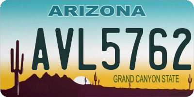 AZ license plate AVL5762