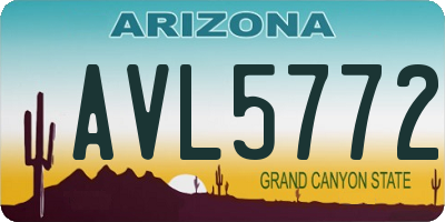 AZ license plate AVL5772