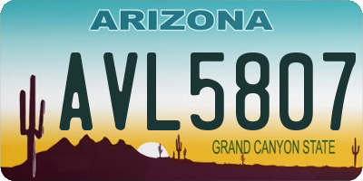 AZ license plate AVL5807