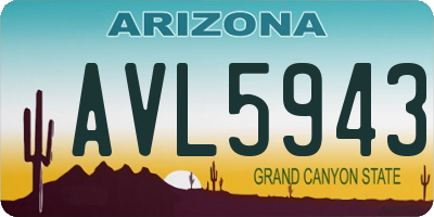 AZ license plate AVL5943