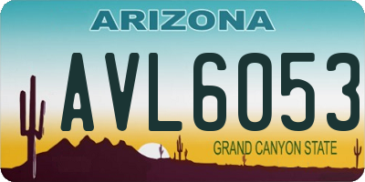 AZ license plate AVL6053