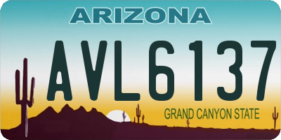 AZ license plate AVL6137