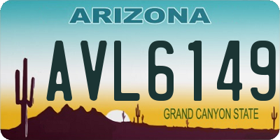AZ license plate AVL6149