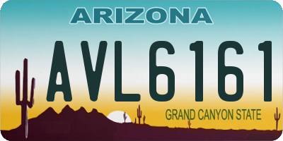AZ license plate AVL6161