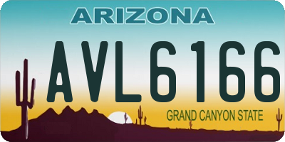 AZ license plate AVL6166