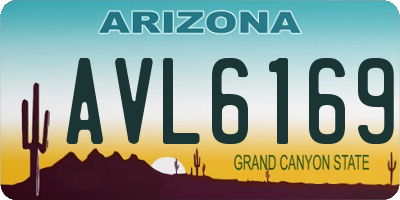 AZ license plate AVL6169