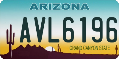AZ license plate AVL6196