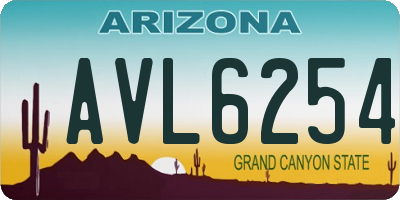AZ license plate AVL6254