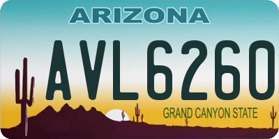 AZ license plate AVL6260
