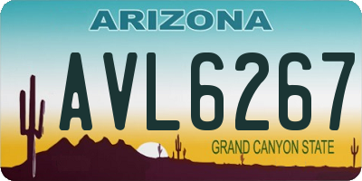AZ license plate AVL6267