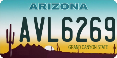 AZ license plate AVL6269