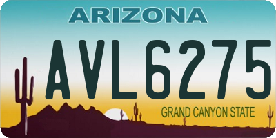 AZ license plate AVL6275