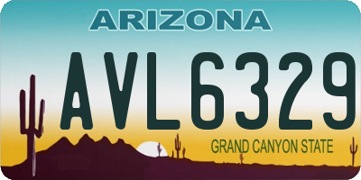 AZ license plate AVL6329